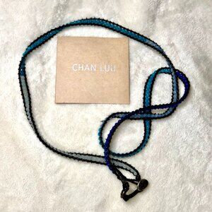 💙 Authentic Chan Luu 37” Beaded Wrap Bracelet – Blue Ombré | Leather | Boho Chi